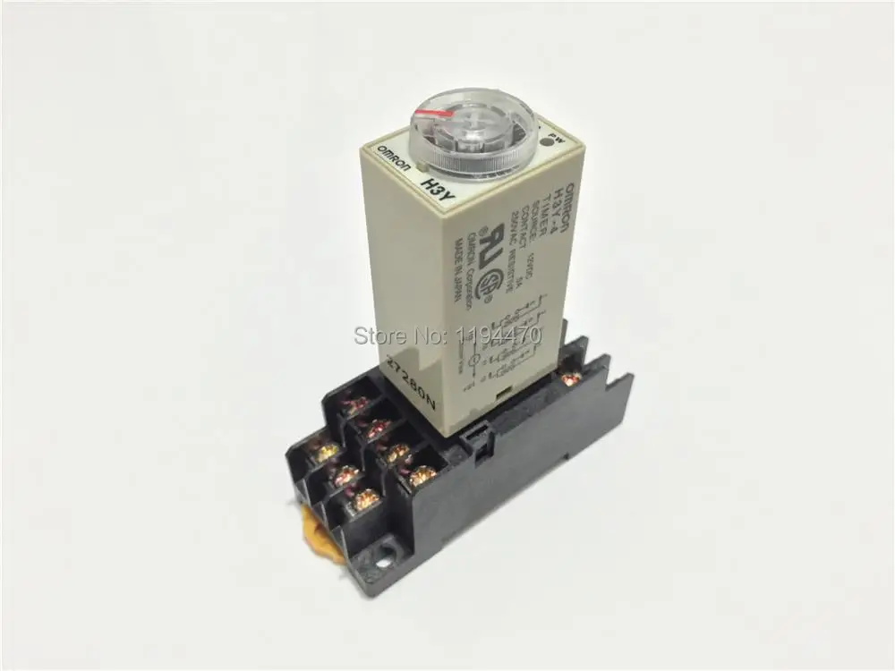 

2 sets/Lot H3Y-4 AC 110V 60S Power On Delay Timer Time Relay 110VAC 60sec 0-60 second 4PDT 14 Pins With PYF14A Socket Base