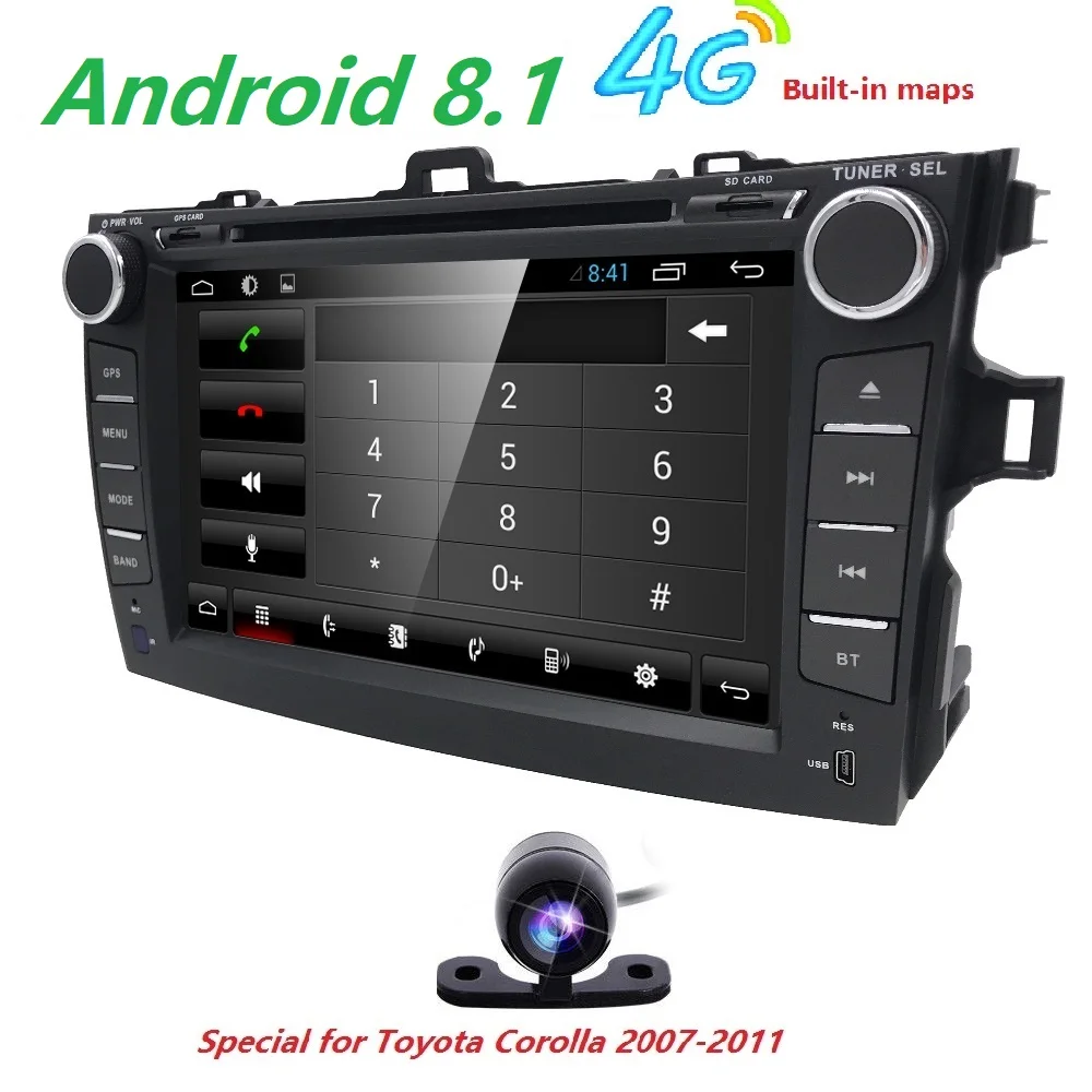 Hizpo 8 дюймов Автомобильный Стерео gps для Toyota corolla 2008 2007 2009 2010 2011 мультимедийное