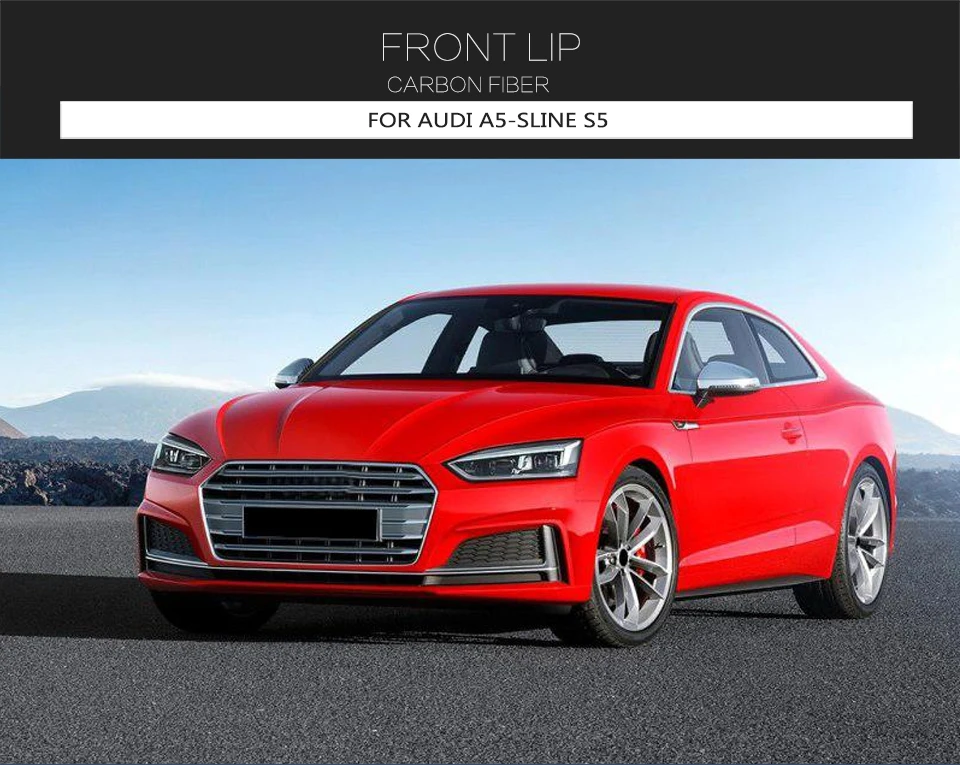 Передний бампер спойлер сплиттеры для Audi A5 Sline S5 S5 седан Sportback углеродного волокна переднего бампера v-стиля приспособления для резки