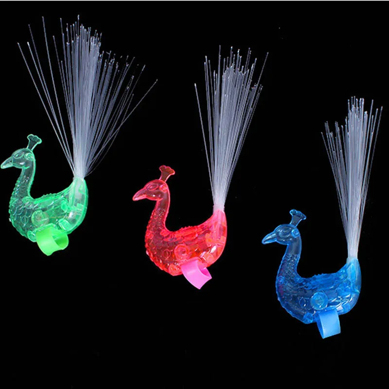 50 шт. лампа в виде павлина на палец красочные светодиодный светящиеся кольца