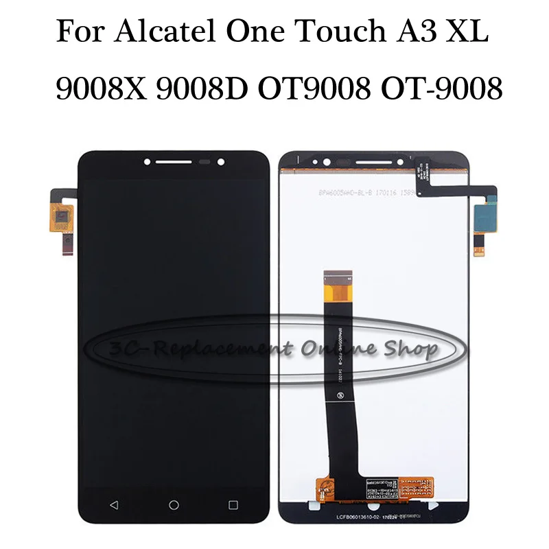 Черный/белый 6 0 дюймов для Alcatel One Touch A3 XL 9008X 9008D OT9008 OT 9008 ЖК дисплей + кодирующий