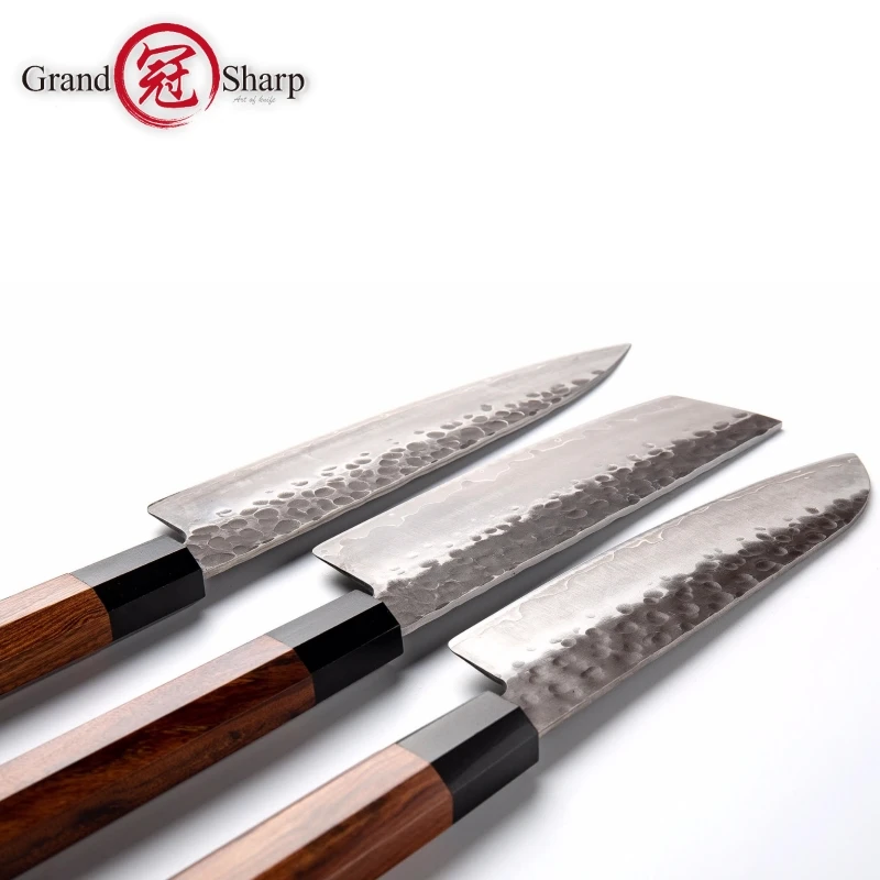 3 шт. набор кухонных ножей японский AUS10 стальные поварские ножи Santoku Nakiri кухонные
