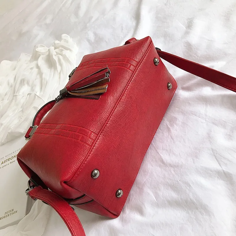 2019 женские винтажные кожаные сумочки высококачественные сумки с кисточками для