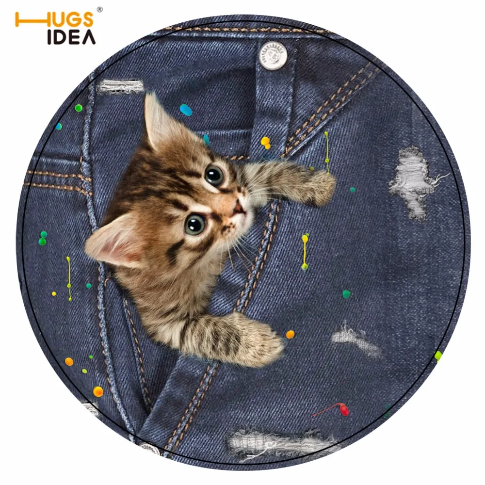 Забавный круглый коврик HUGSIDEA с изображением плохой собаки напольные коврики для