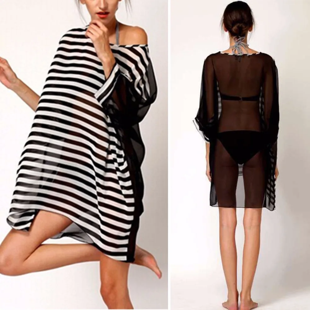 Женский купальник в полоску бикини шифоновый Пляжное Платье|dress up|dresses dressdress dress |