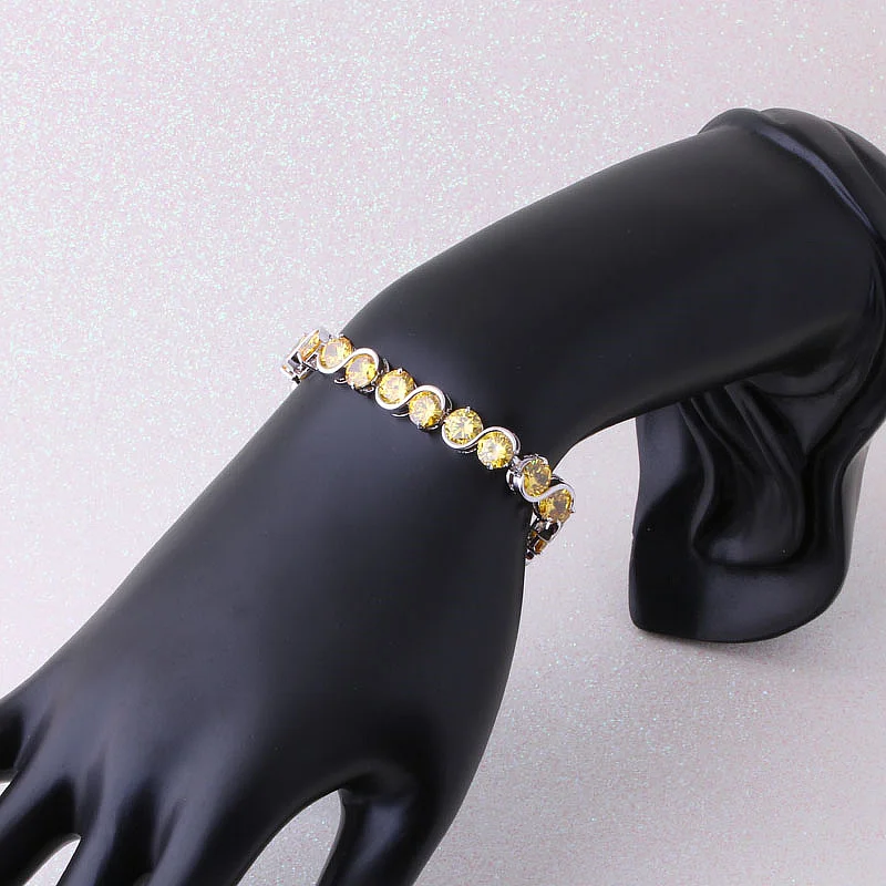 Женский ювелирный комплект из колье серёг и браслета с фианитом|jewelry sets|4pcs jewelry