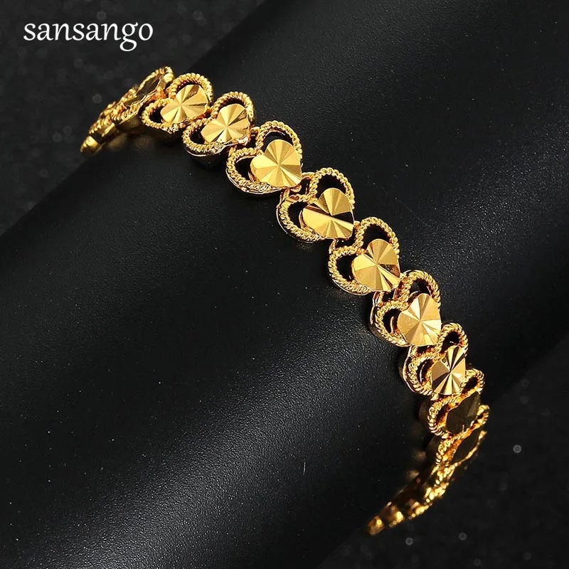 Новый позолоченный разноцветный браслет в стиле панк с бабочкой и сердечком