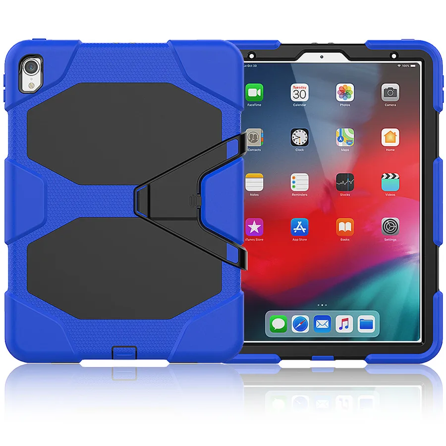 Для iPad Pro 11, чехол Funda, модель A80, для детей, кожа, военный, сверхпрочный, силиконовый+ PC, прочный Чехол-подставка для нового iPad Pro, 11 дюймов