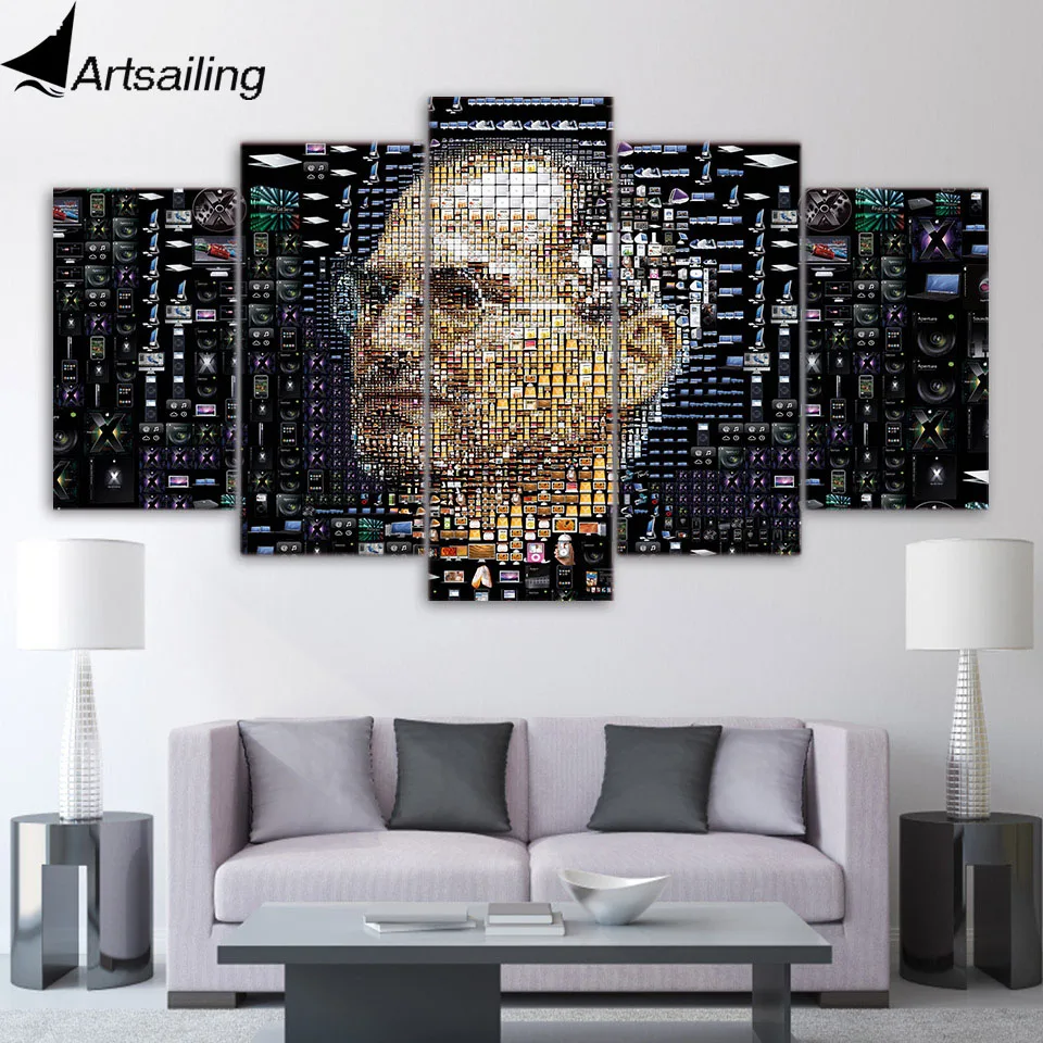 

ArtSailing HD Printed Apple Famous People Painting on Canvas 5 Panel Room Decoration Print Poster Picture Free Shipping/ny-2137