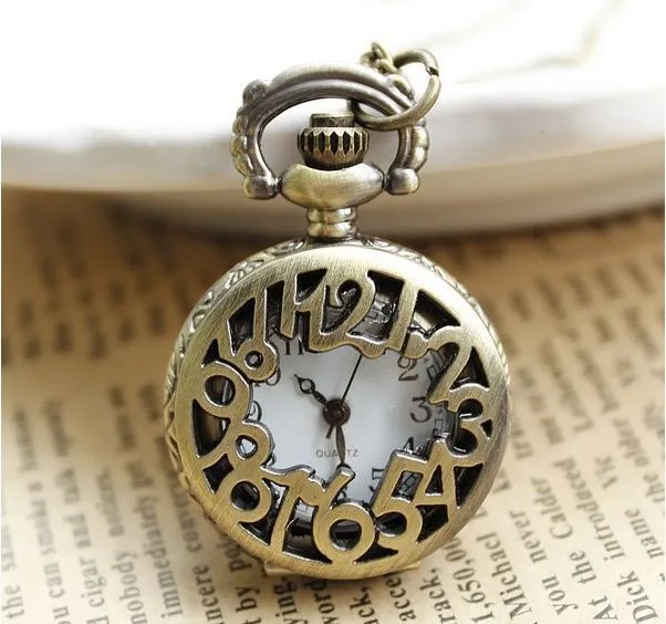 (3038) Винтажный стиль стимпанк камея с арабскими цифрами карманные часы цепочка