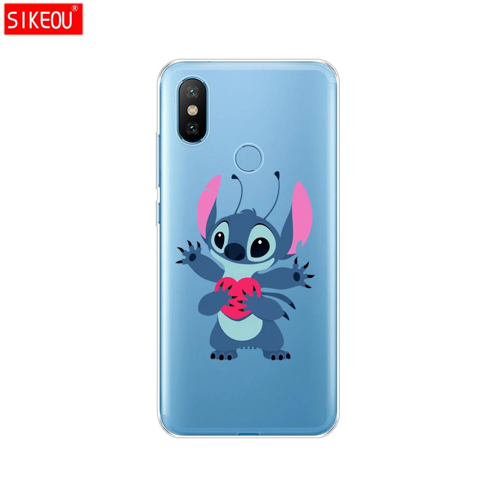 Silicone Cover Case For Xiaomi Mi 8 8SE A1 A2 5 5S 5X 6 Mi5 MI6 NOTE 3 MAX Mix 2 2S cute hollow out cartoon Lilo Stitch |