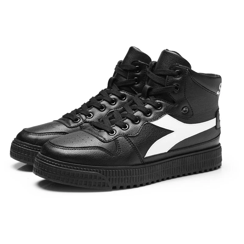2019 Hot Men Shoes Fashion Warm Fur Winter Boots Autumn PU Leather Footwear For Man New High Top Canvas Casual | Обувь