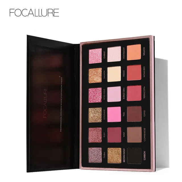 FOCALLURE Горячая Мода Pro 18 цветов блеск матовый легко носить теплые тени для век смоуки-Айз палитра глаз Косметика Инструменты