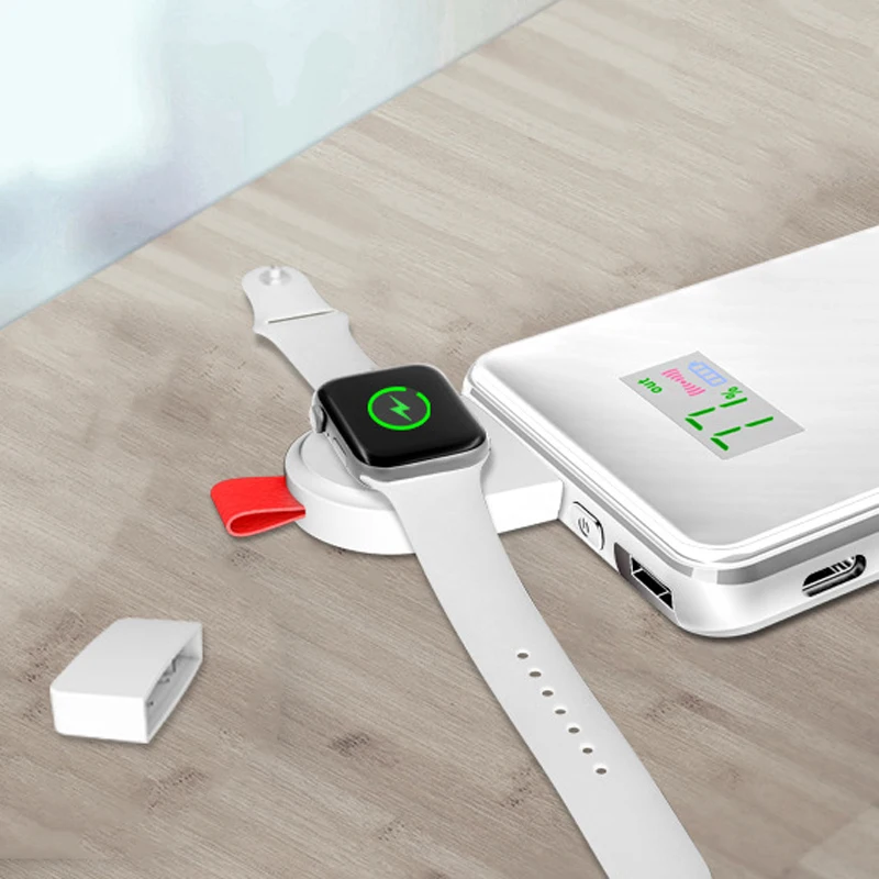 Портативное беспроводное зарядное устройство для Apple Watch 4 3 2 1 серии магнитное зарядное устройство s адаптер зарядная док-станция встроенный USB разъем порт кабель