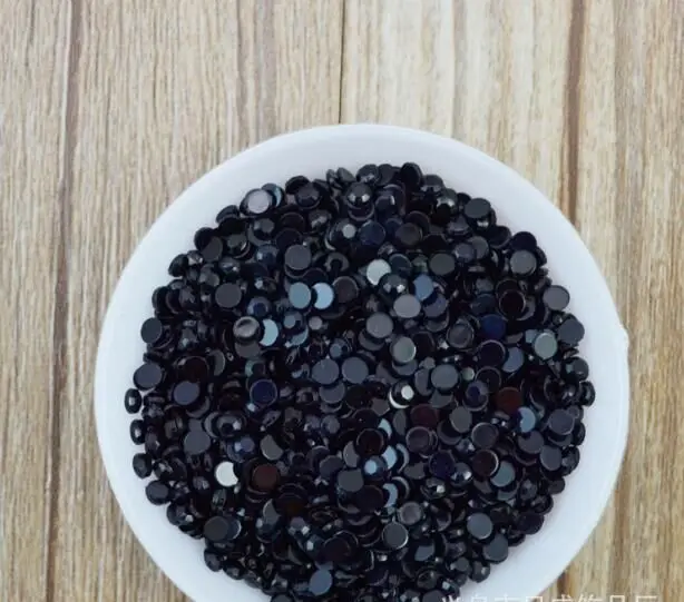 

10000pcs/lot 1.5mm Black Color Acrylic Flat Back Rhinestones Acrylic Rhinestone for Nail Art Rhinestones Round