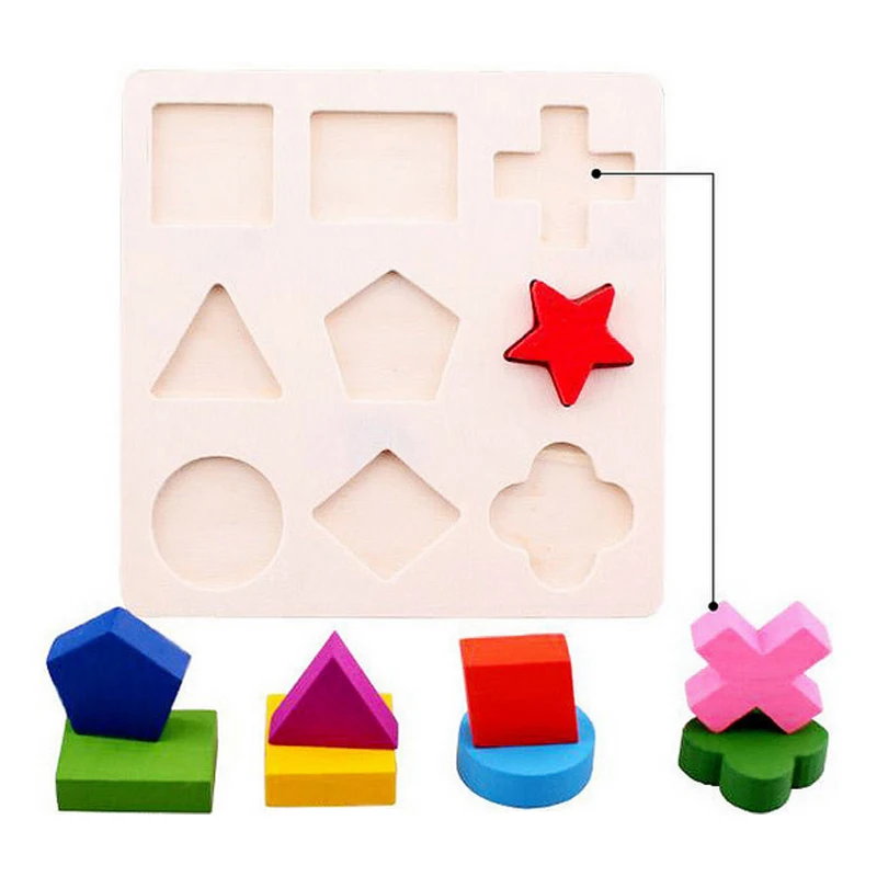 Дети Детские деревянные Обучающие игрушки в виде геометрических фигур