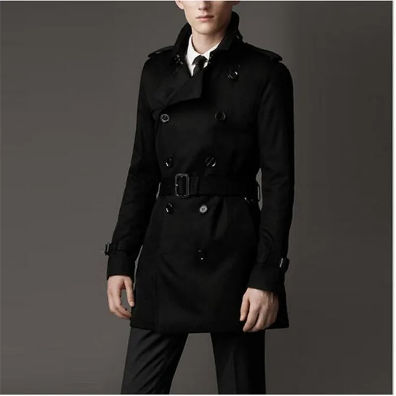 Мужской толстый теплый Тренч длинная флисовая куртка с отложным воротником