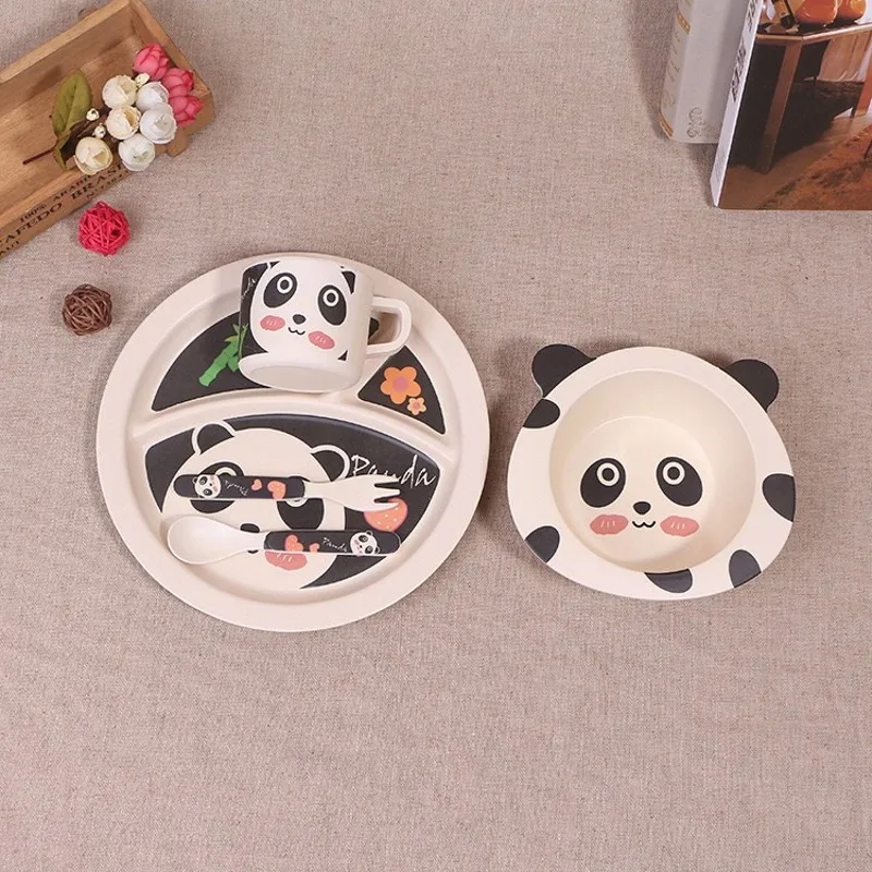 Новинка 5 шт./компл. детская тарелка с изображением краба бантиком ложка столовая