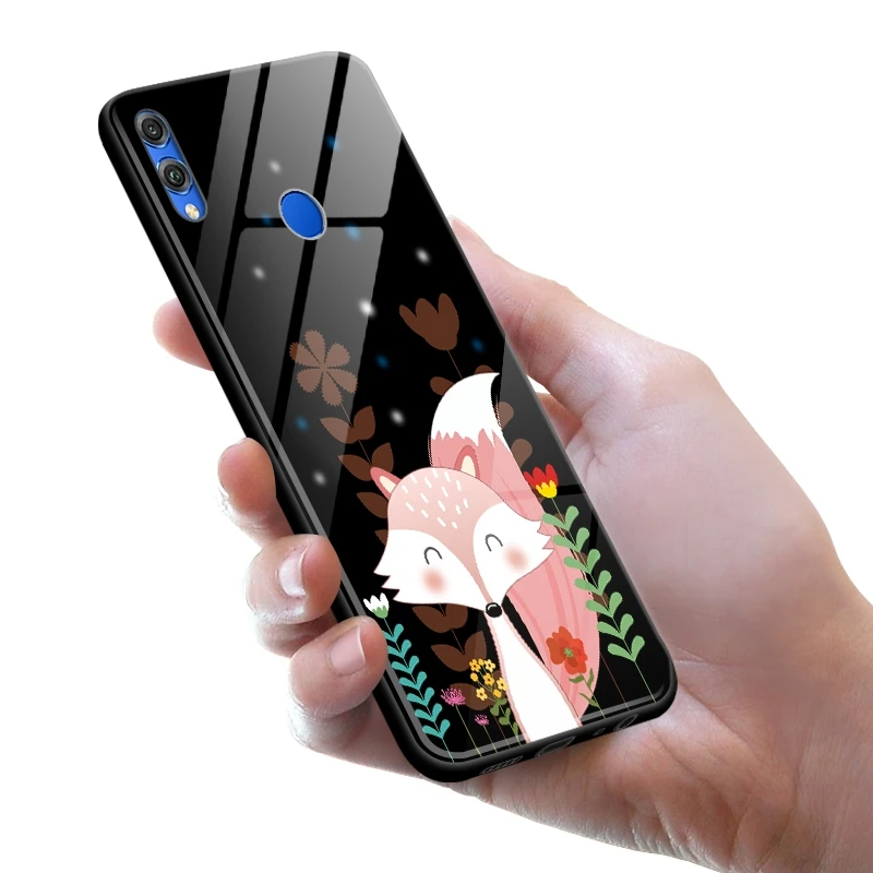 Чехол из закаленного стекла для huawei Honor 8X 7X противоударный глянцевый чехол с