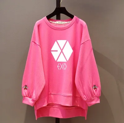 Kpop EXO Весенняя Новинка 2021 корейские свободные длинные секционные толстовки с