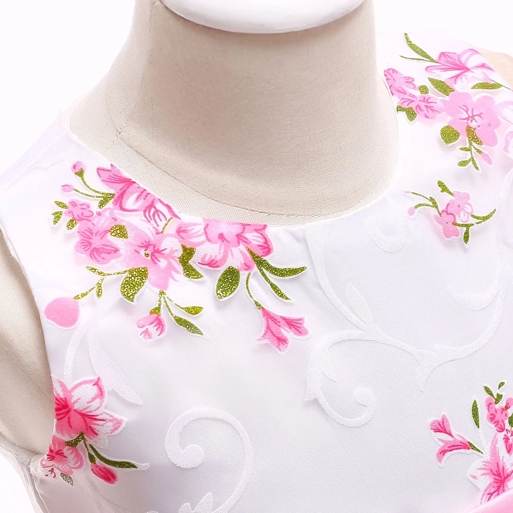 

Baby Girls 2019 Summer Princess Tradition Costume Kid Floral Dresses Elegant Frocks Girl First Birthday Party Dress Infant Cloth