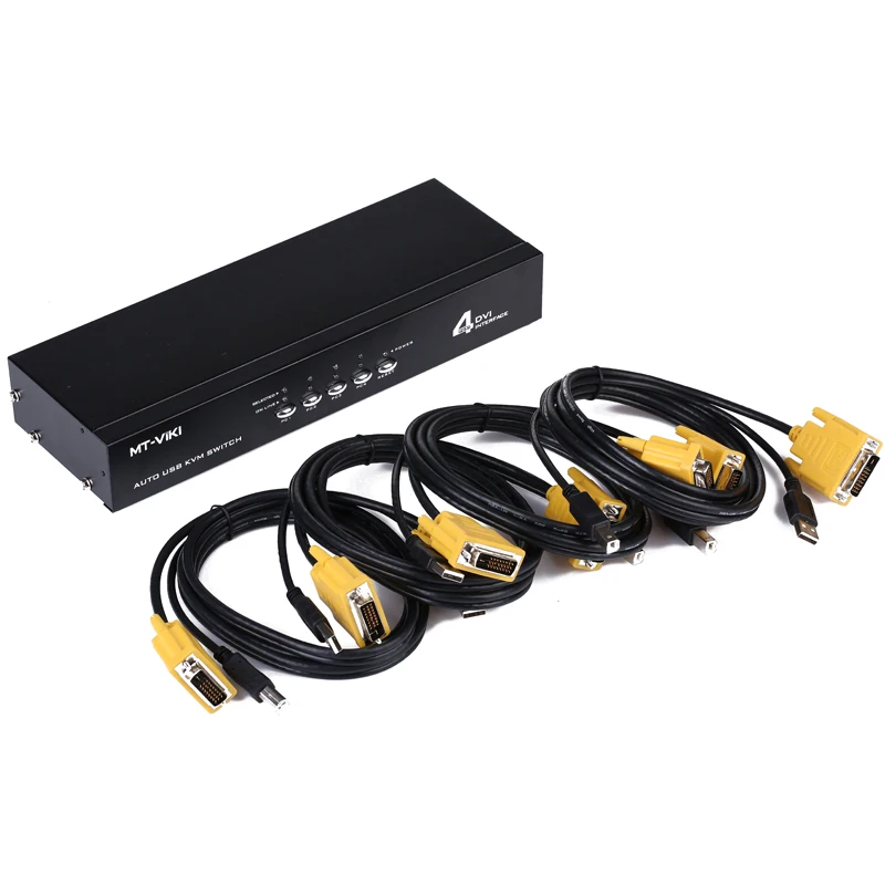 MT-VIKI maituo 4 Порты и разъёмы Quad DVI kvm-переключатель с аудио USB Мыши клавиатура Авто
