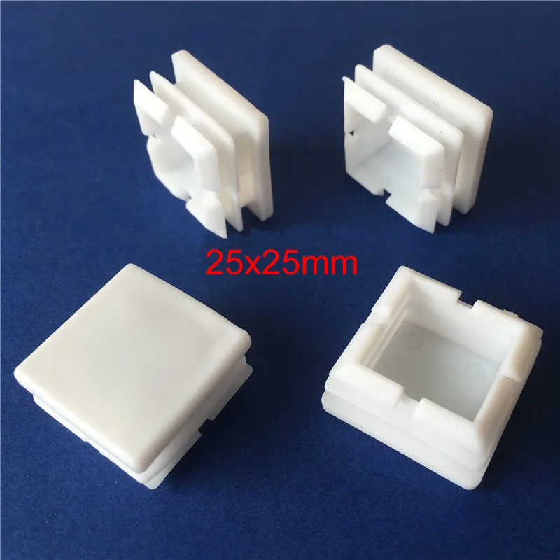 25x25mm Пластиковая квадратная пробка белая Nese стальная труба стол и стул подстилка для стула не легко носить пластиковый материал - Цвет: 25x25mm