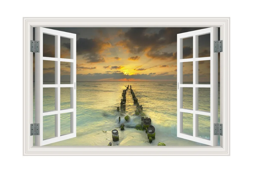 1 KINGO Wall art Съемная стенная Фреска Настенный декор Настенная Наклейка морская