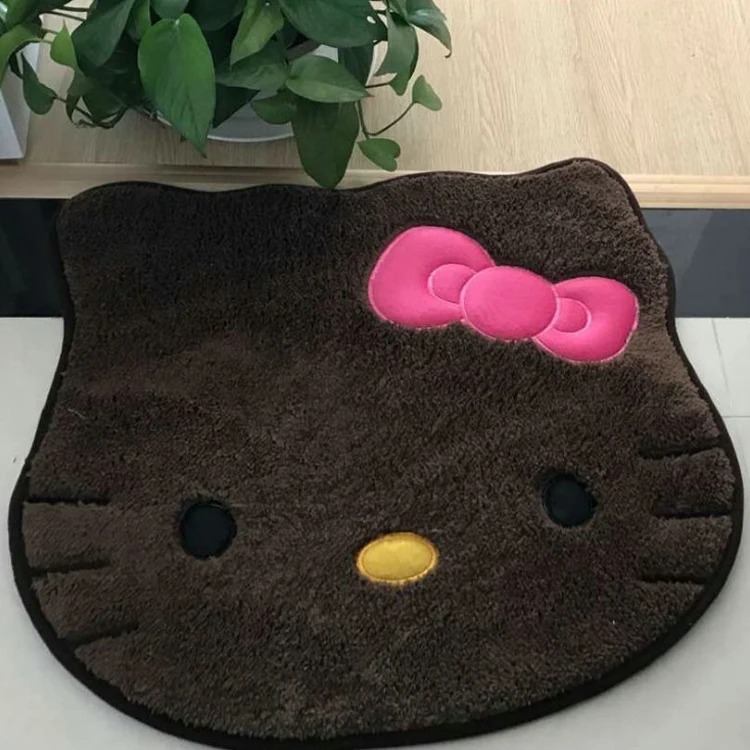 Hello kitty коврик для ванной комнаты Противоскользящий замшевый водопоглощающий круглый коврик для ванной комнаты hello kitty коврик для ванной двери дешевые KT Cat Симпатичные Коврики - Цвет: F Lamb cashmere