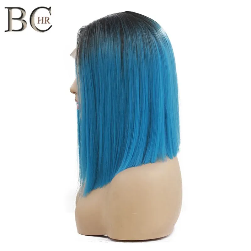BCHR Ombre Bob 13*4 синтетический кружевной передний парик темно-корень синий парик для женщин косплей парик