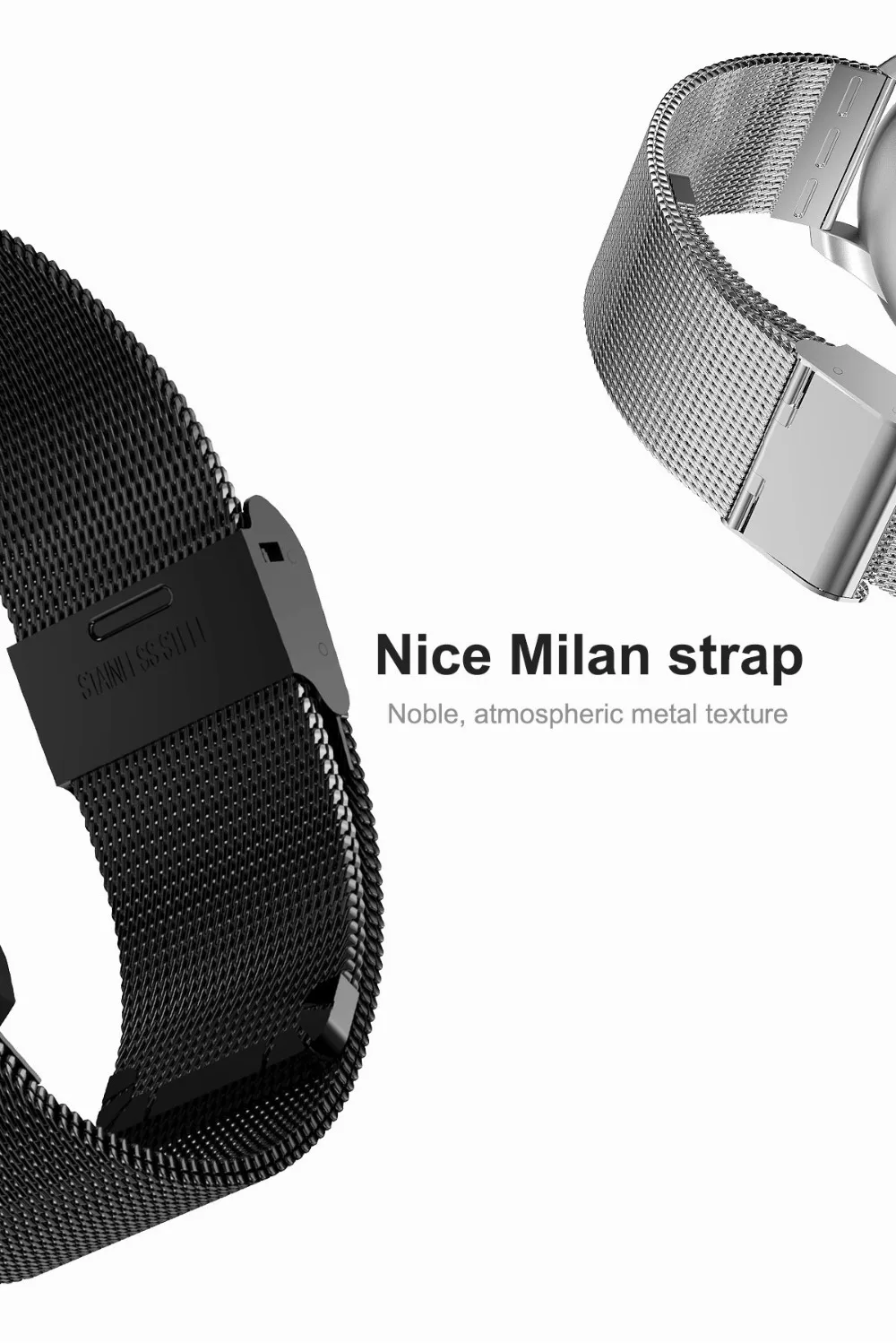 SENBONO 20 mm Universal Steel Strap Bracelet watchband For Xiaomi Amazfit Bip Youth Ticwatch2 CF007H Wristbands
