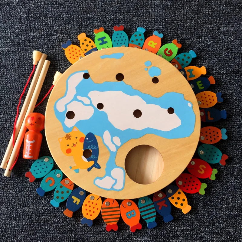 Деревянные 26 шт модели рыб игрушки Детская мудрость раннее образование