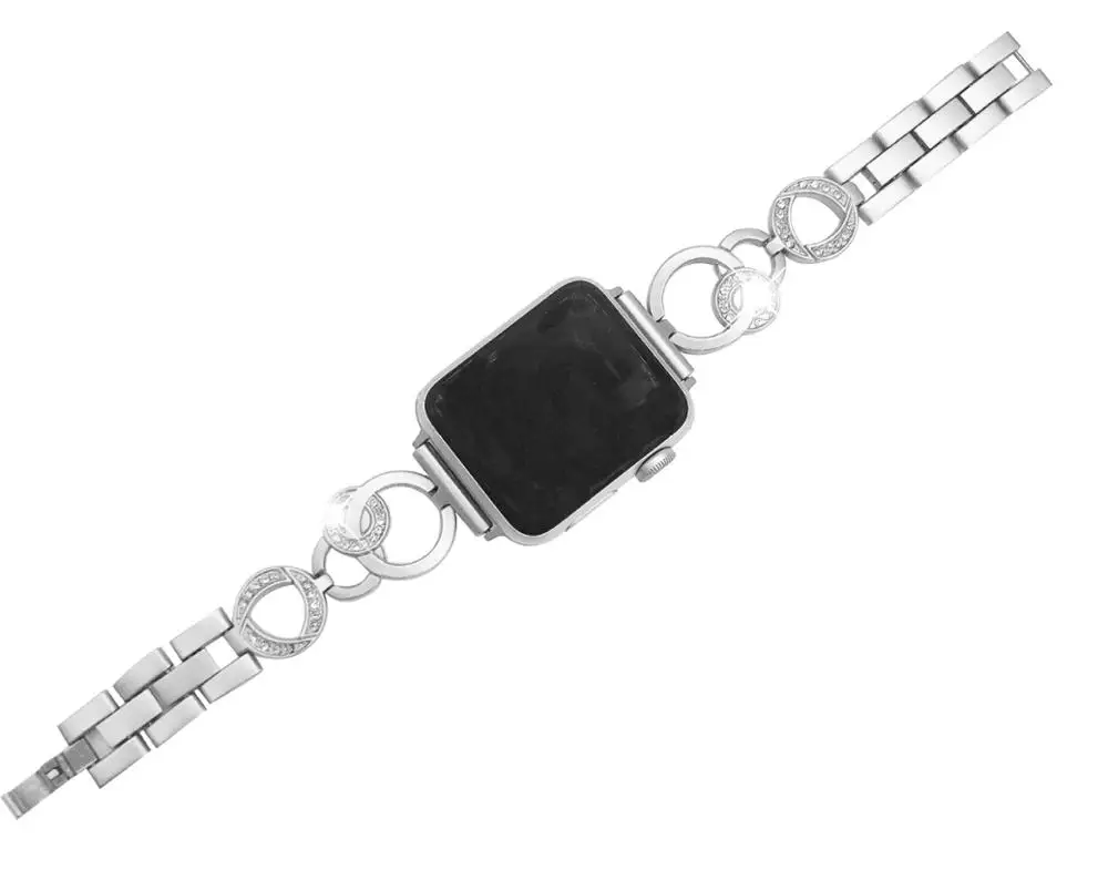 Браслет из нержавеющей стали для Apple Watch, 38 мм, 42 мм, 40 мм, 44 мм, розовое золото, для женщин, ремешок для часов iwatch 1, 2, 3, 4 - Цвет ремешка: Серебристый