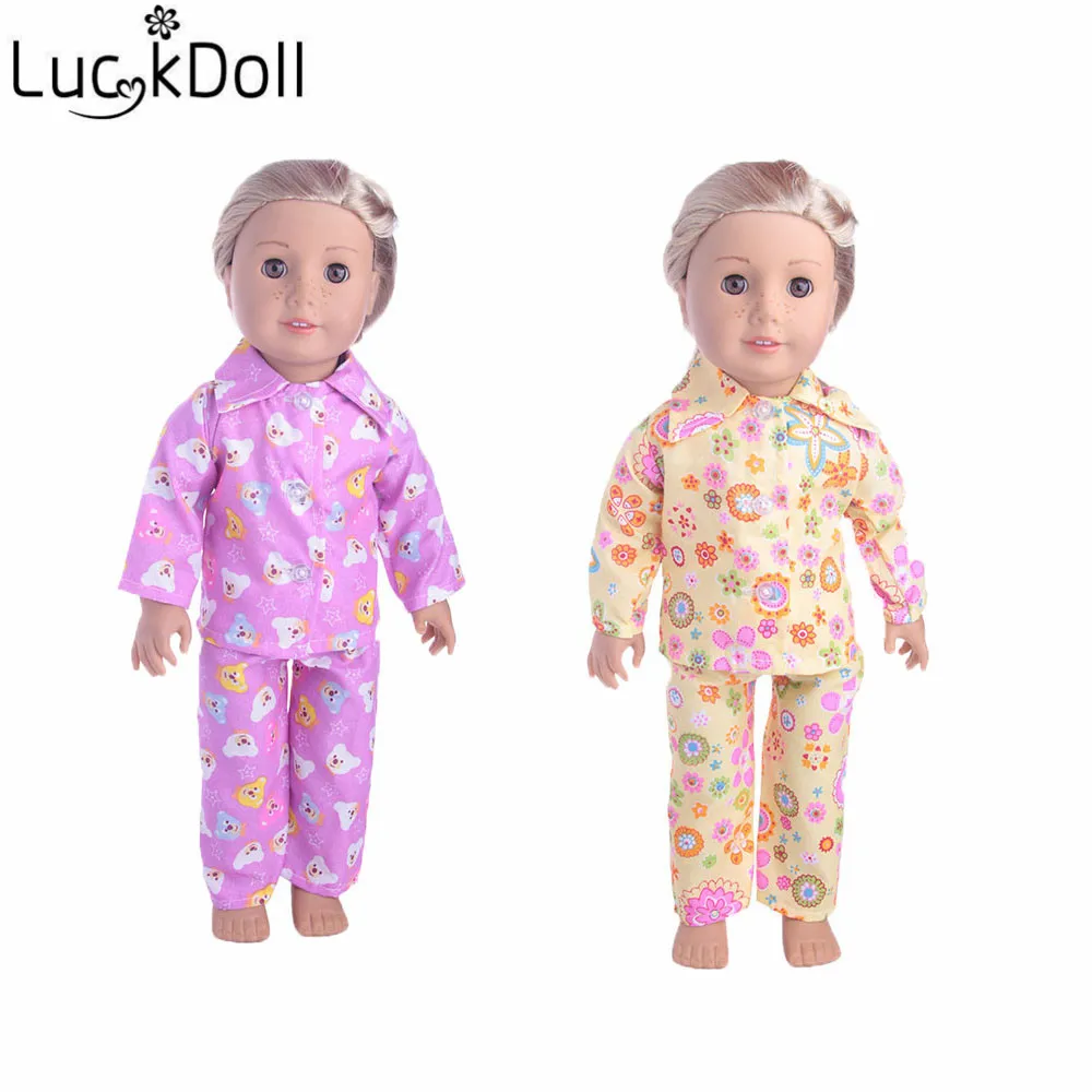 LUCKDOLL много стилей пижамы подходят 18 дюймов Американский 43 см Кукла одежда аксессуары, игрушки для девочек, поколение, подарок на день рождения