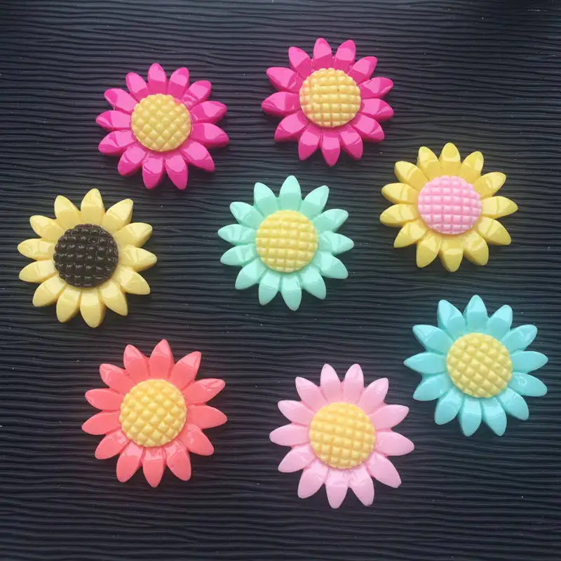 DIY 100 шт милый маленький цветок с плоской задней поверхностью изделия из смолы