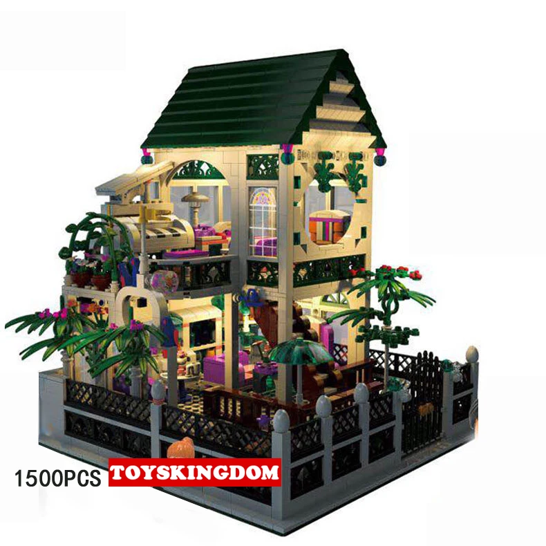 Новый Романтический дом сердца вилла Moc строительные блоки со светом мальчик и