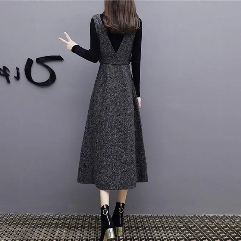 Демисезонный 2 костюм из двух предметов платье для женщин с длинным рукавом и