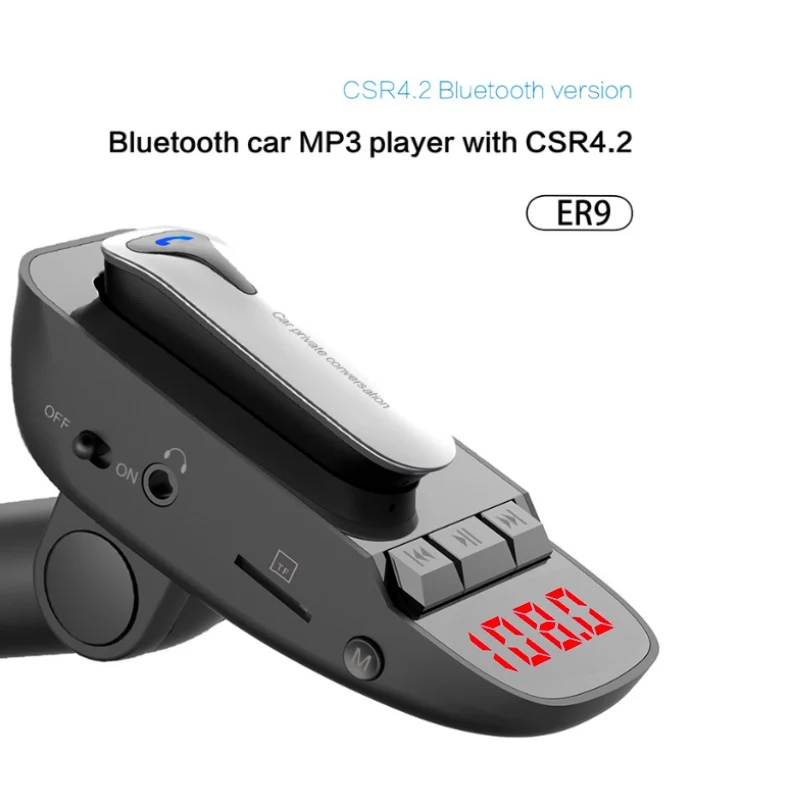 Автомобильный Радио fm передатчик наушники Bluetooth модулятор Handsfree MP3 плеер двойной