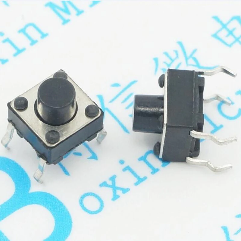 100PCS/Lot 6 * 6MM Pin Button Four-foot Plug Micro Switch | Обустройство дома