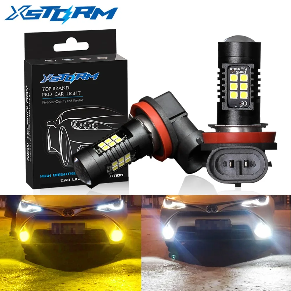 2 шт. H8 H11 светодиодные лампы HB4 светодиодные лампы HB3 9006 9005 SMD светильник s 1200LM 6000K 12V белый светильник для вождения автомобиля