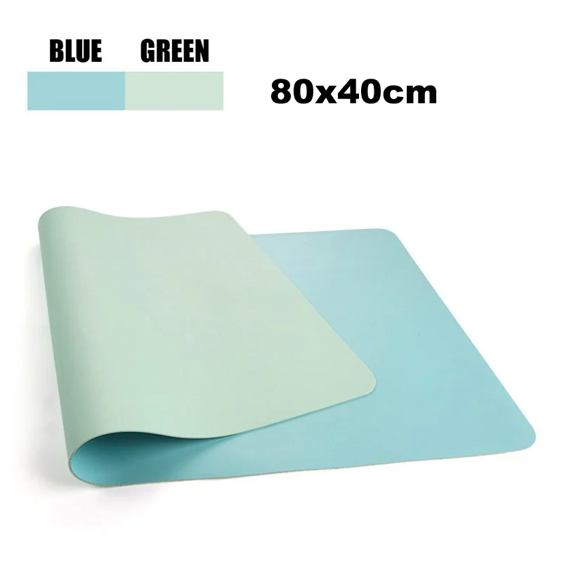 80x40cm-BlueGreen Двусторонний удобный коврик для мыши портативный большой игровой коврик для мыши водонепроницаемый Настольный коврик из искусственной кожи Grand Mat Gamer Muismat 60x30 80x40 см - Цвет: 80x40cm-BlueGreen