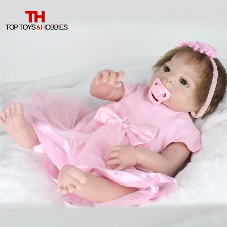 NPKDOLL 55 см Bebe Кукла Reborn полностью силиконовая Девочка Младенцы карие глаза ребенок подарок на день рождения реалистичные очаровательные Куклы Born игрушки