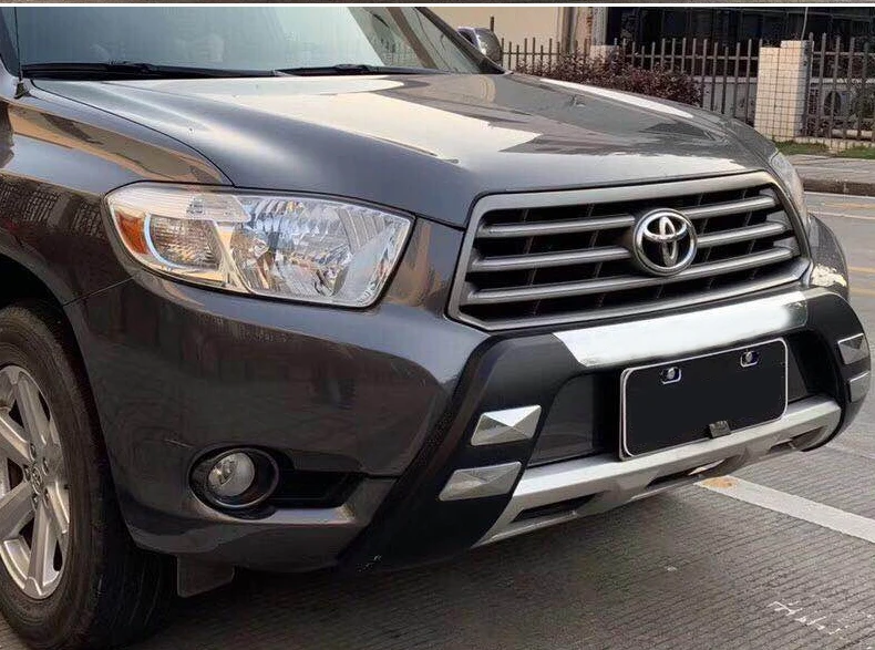 Подходит для Toyota highlander 2009 2010 2011 передний+ задний бампер диффузор бамперы для губ защитная накладка ABS хромированная