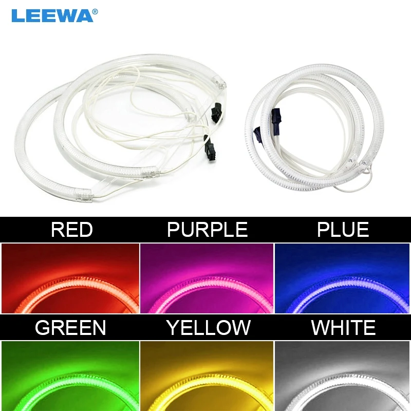 LEEWA 2x106мм 2x146мм белый автомобильный CCFL ангельские глазки галогенные кольца