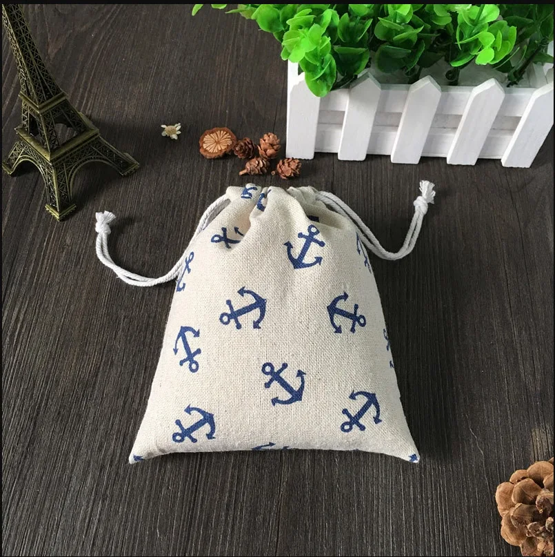 

Anchor Linen Jewelry Gift Pouches 8x10cm 9x12cm 10x15cm 13x17cm Pack of 50 Wedding Party Candy Drawstring Bag Sack