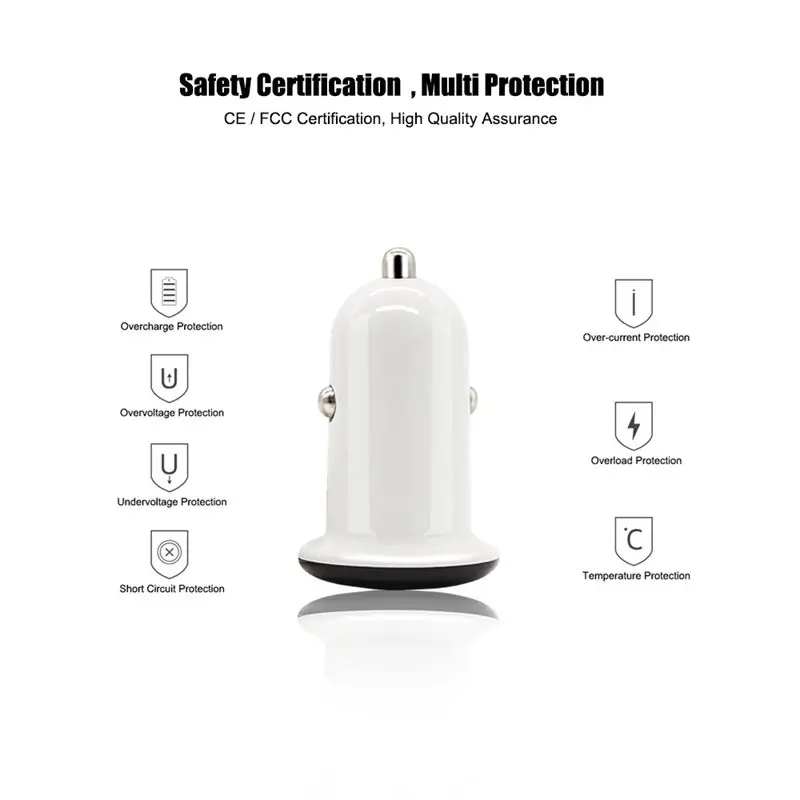Sindvor Mini Dual USB Автомобильное зарядное устройство адаптер 3.1A LED мобильный телефон