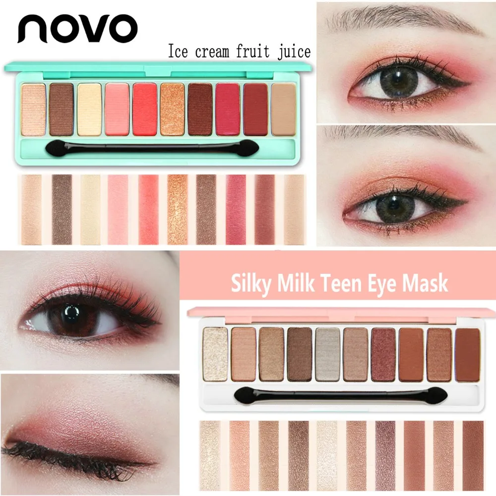 NOVO Eye Shadow новая палитра теней для век 10 цветов Матовая жемчужная пудра Silty нежное прикосновение шелковистый цвет натуральный стойкий Doc