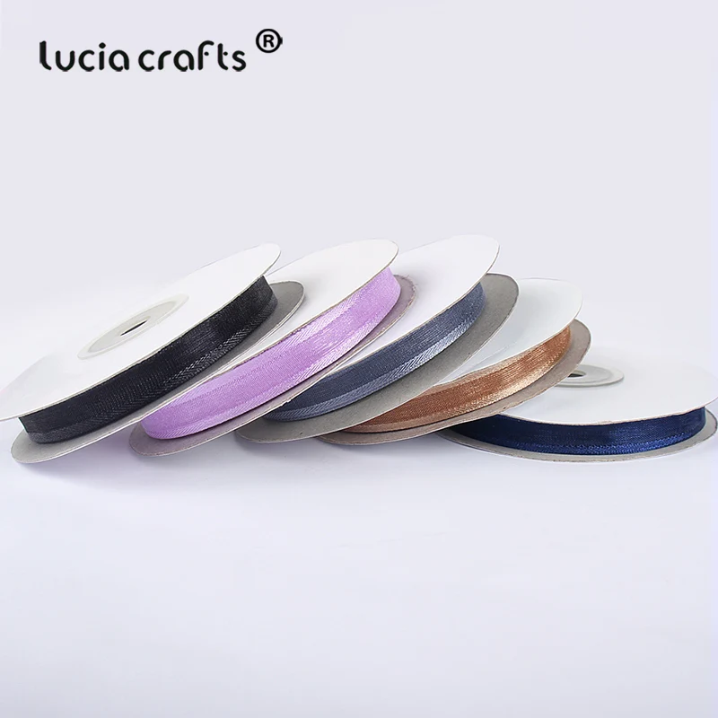 Lucia crafts 3/8 ''10 мм органза лента ручной работы пошив одежды «сделай сам» и аксессуары для волос бант 1 рулон/5 рулон, 25y/рулон U0301 - Цвет: Mixed colors B 5pcs