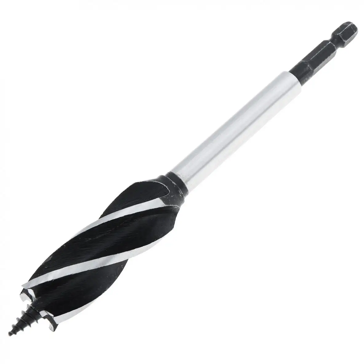 

18x165mm Four-slot Woodworking Drill Bit Hole Drilling Tool with Center Drill Head and 1/4'' Hex Shank for Woodworking Opening