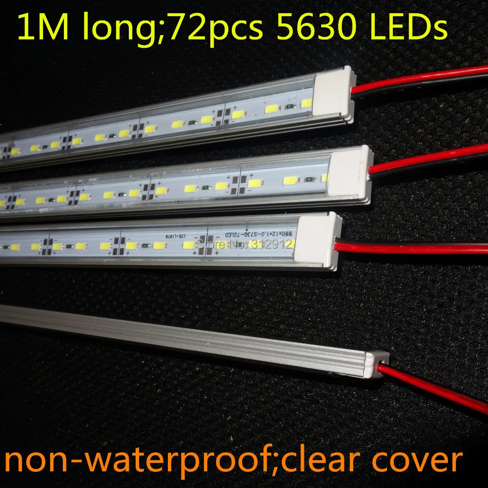 

1M long 72LEDs 5630 led rigid bar;U type alu profile;DC12V input;non-waterproof;clear or milky cover